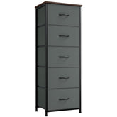 Somdot tall dresser charcoal front for a compact bedroom storage solution.
