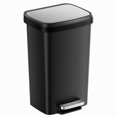 Songmics 12-gallon trash can with lid offers space-saving waste disposal