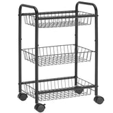 SONGMICS 3-Tier Cart with Baskets overview offers adaptable storage for home organization.