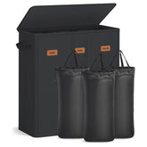 SONGMICS 47.6-gallon laundry hamper demonstrates large weekly capacity.