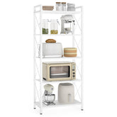 SONGMICS 5-tier storage rack with X side bars strengthens stability and style