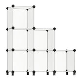 SONGMICS 6-cube storage organizer assembled in white demonstrates a sturdy modular system for bedrooms.