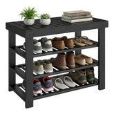 SONGMICS Bamboo Shoe Rack Bench front view shows compact entryway storage.