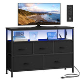 SONGMICS BELLAH dresser with LED lights for mood lighting in a modern bedroom