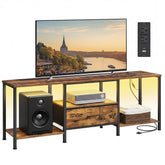 SONGMICS BELLAH TV stand front view with sturdy steel frame for stability