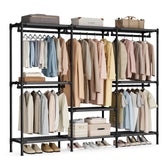 SongMICS clothes rack full assembly shows stable, ready-to-use hanging space.