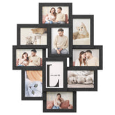Songmics ink-black 4x6 collage frame front for a wall-ready family photo display.