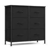 SONGMICS dresser ink black front view showing sturdy steel frame for organized storage.