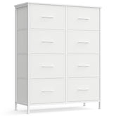 SONGMICS dresser top surface supports lamp and clock for a neat nightstand.