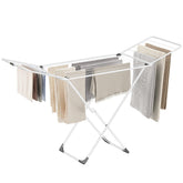 SONGMICS drying rack with 17-rod layout enables efficient air-drying of linens.