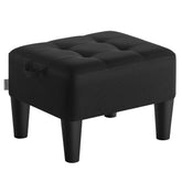 Songmics foot stool with ink black fabric seat provides plush comfort for any living space