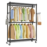 SongMICS heavy-duty rolling clothes rack assembly for quick setup and versatile storage.
