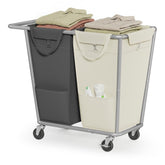 Songmics laundry basket with wheels offers easy transport of heavy laundry.