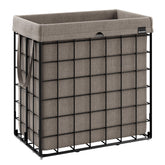 SONGMICS laundry hamper front view with sturdy frame and washable liner.