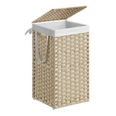 SONGMICS laundry hamper with lid keeps odors contained and laundry out of sight.