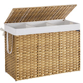 SONGMICS laundry hamper with lid keeps laundry out of sight and odors contained.
