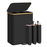 SongMics laundry hamper with three compartments for organized color sorting.