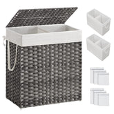 SONGMICS laundry hamper with lid in gray keeps odors contained and rooms tidy