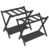 SONGMICS luggage rack set folded for compact storage in a guest room