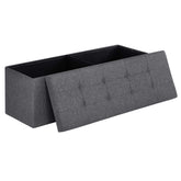 SONGMICS MAZIE folding storage ottoman 43in, easy setup for extra seating.