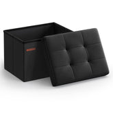 Songmics MAZIE folding ottoman, assembled, sturdy seating and storage option.
