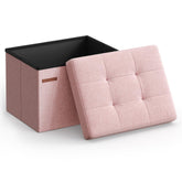 Songmics MAZIE folding ottoman jelly pink with quick setup for instant seating