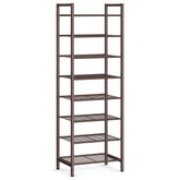 SONGMICS Narrow Shoe Rack front view shows compact 8-tier design for small spaces.