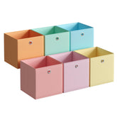 SONGMICS odorless foldable storage box maintains shape on a shelf