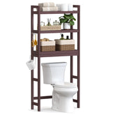 Songmics over-the-toilet storage front view with 3 tiers for organized bathrooms