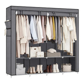 SONGMICS portable closet cover in gray shields clothes from dust