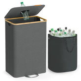 SONGMICS 26.4-gallon kitchen recycling bin front view for organized waste sorting