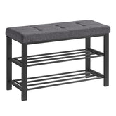 Songmics shoe bench frame detail highlights sturdy steel support
