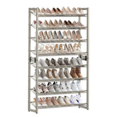 SONGMICS 8-tier shoe rack assembly demonstrates modular space-saving closet organization.