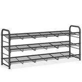 Songmics stackable shoe rack 3-tier metal frame keeps sneakers organized in small spaces