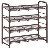 SONGMICS 4-tier bronze stackable rack saves closet space.