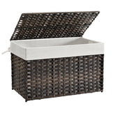 SONGMICS storage basket with lid closed, dust-free and organized.
