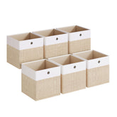 SONGMICS Storage Cubes on a shelf show foldable design for neat organization.