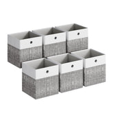 SONGMICS storage cubes in white and gray brighten shelves for tidy organization