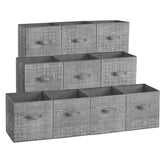 Songmics storage cubes front view in cattail gray, ideal for wardrobe organization.