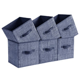SONGMICS storage cubes two handles misty blue for easy shelf access