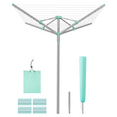 Songmics umbrella clothesline assembly demonstrates a compact outdoor drying setup.