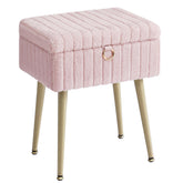 SONGMICS Jelly Pink vanity stool with faux fur, plush seat for beauty routines