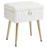 SONGMICS vanity stool with faux fur seat offers plush comfort for daily makeup routines.