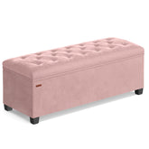 SONGMICS velvet storage ottoman bench with tufted surface for stylish seating