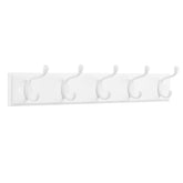 SONGMICS wall-mounted coat rack with five dual hooks for coats and bags.