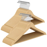 SONGMICS wooden hangers with solid birch wood for sturdy coats and jackets