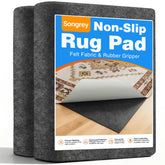 Songrey non-slip rug pad 8x10 on hardwood floor keeps rugs secure.