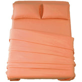 SONORO KATE bed sheet set flat sheet close-up shows ultra-soft microfiber for a smooth feel.