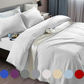 SONORO KATE white king flat sheet on plush mattress, wrinkle-free look