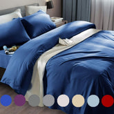 SONORO KATE flat sheet navy blue offers soft, wrinkle-free comfort.